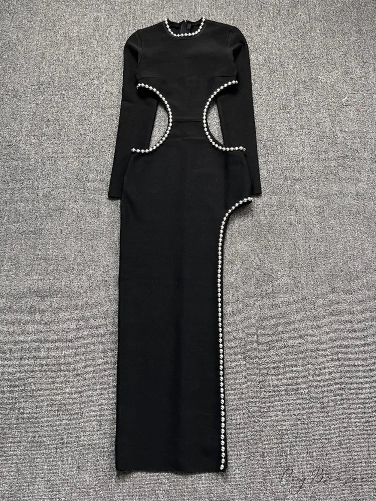 Beading Maxi Long Bodycon Bandage Dress