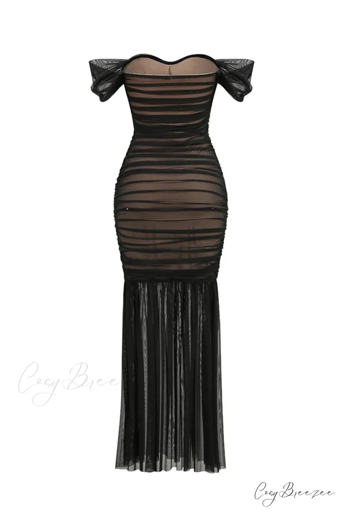 Beautiful Evening Graceful Strapless Maxi Dress