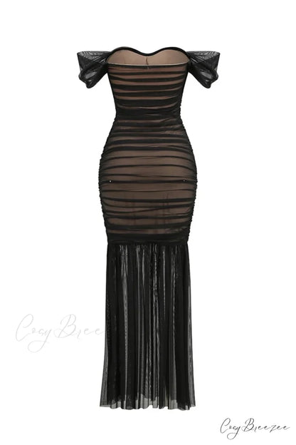 Beautiful Evening Graceful Strapless Maxi Dress