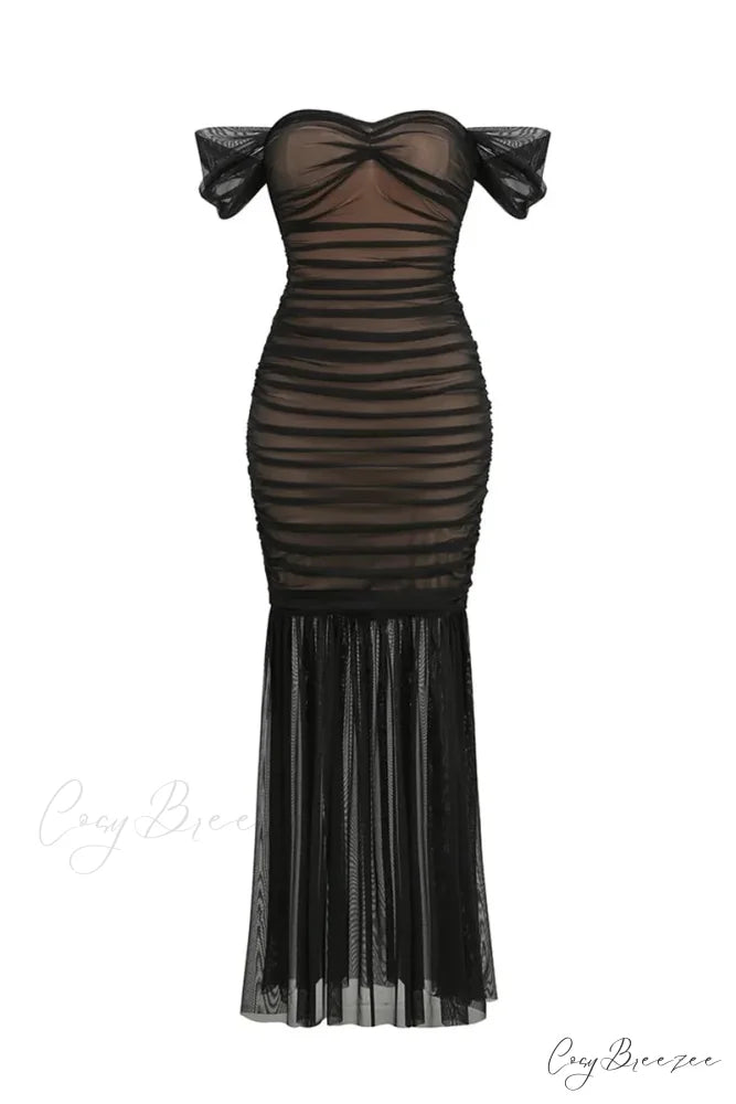 Beautiful Evening Graceful Strapless Maxi Dress