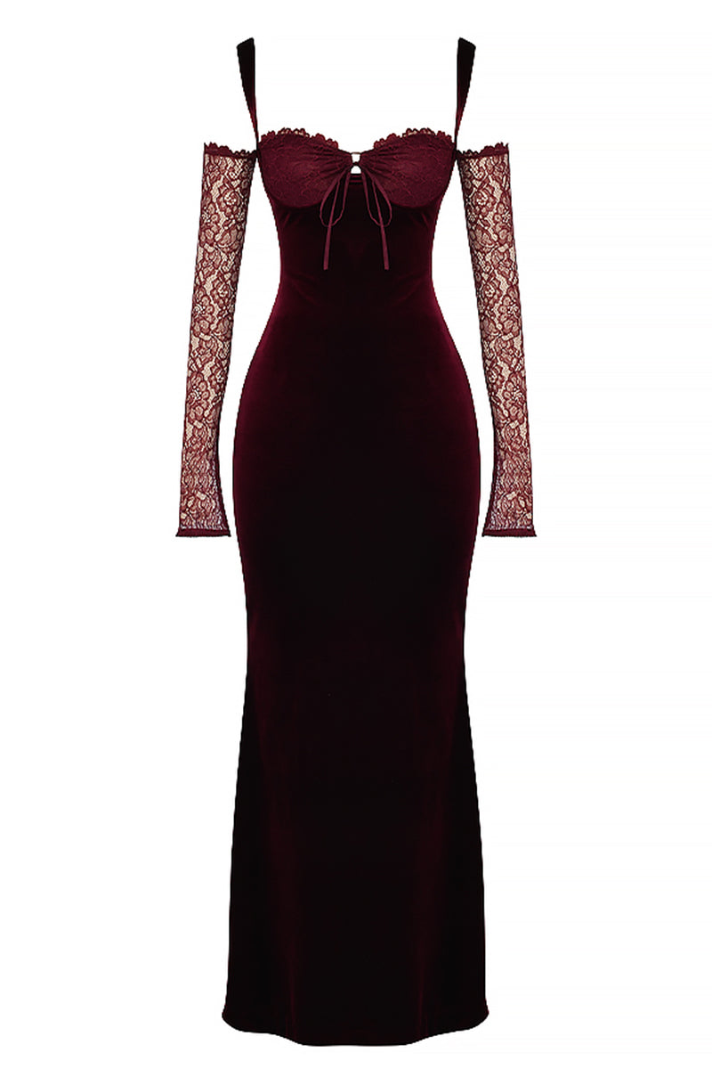 Beautiful Evening Graceful Velvet Maxi Dress