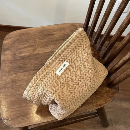 Beige Coffee Makeup Clutch coffee wristlet-250126
