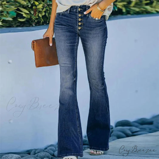 Bell Bottoms High Waisted Flare Jeans Blue / S