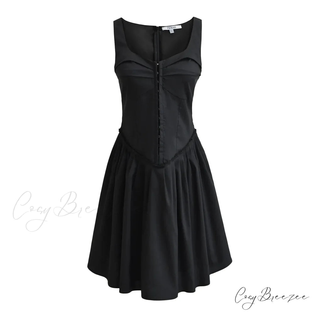 BELLATRIX Elegant MINI DRESS Black / S