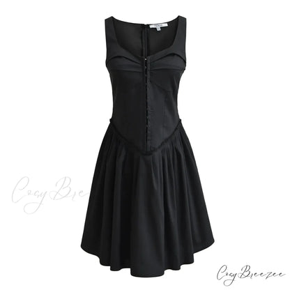 BELLATRIX Elegant MINI DRESS Black / S