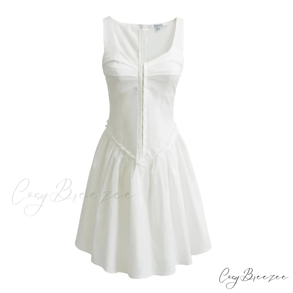 BELLATRIX Elegant MINI DRESS White / S