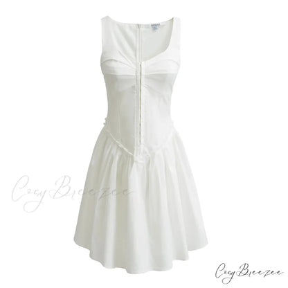BELLATRIX Elegant MINI DRESS White / S