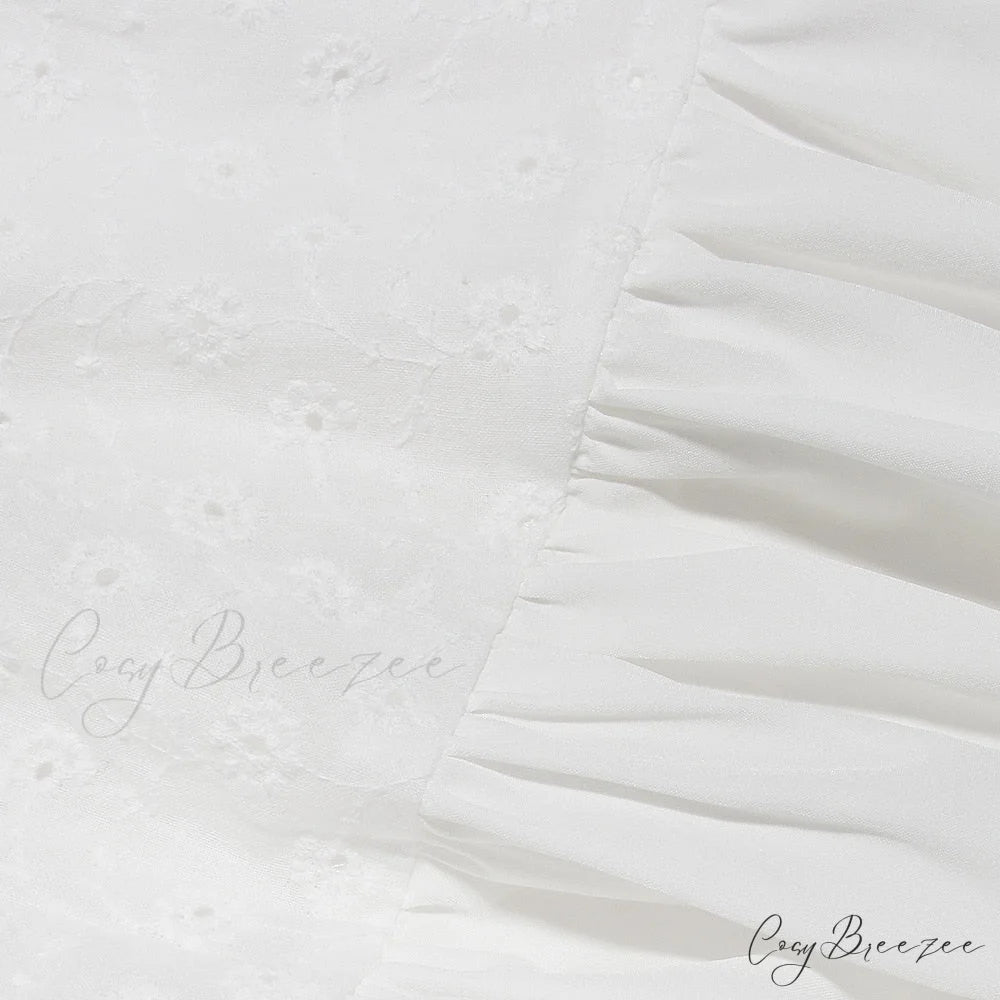 Belle White Stylish Midi Dress