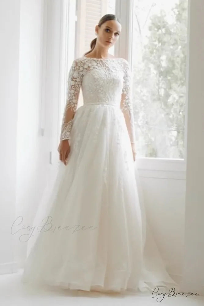 Bennett Long Graceful Sleeve Wedding Dress