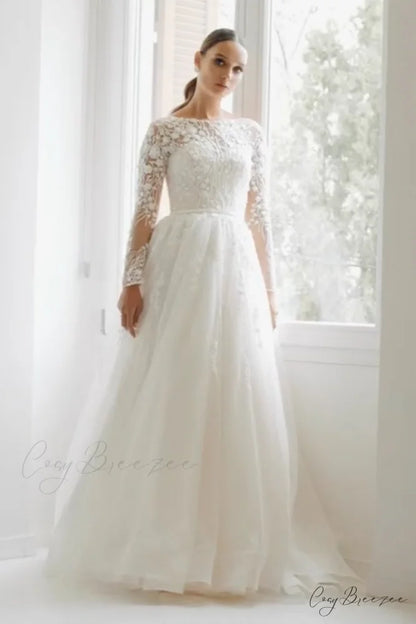 Bennett Long Graceful Sleeve Wedding Dress