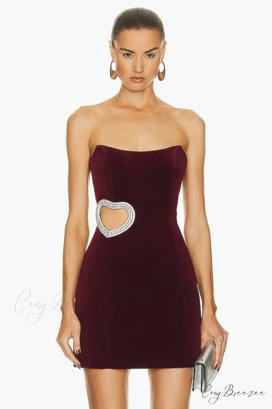 Best Lover Stylish Mini Dress XS / Wine