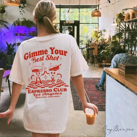 Best Shot Espresso Playful Coffee Tee WHITE / S t-shirt-250223