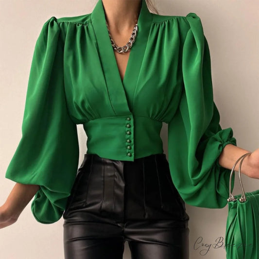 Betta Blouse Green / S