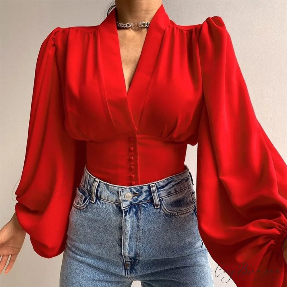 Betta Blouse Red / S