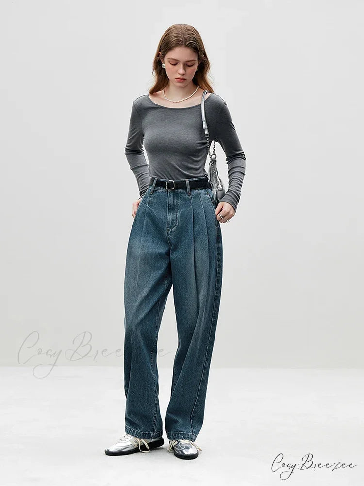 Big U-shaped Collar Slim Simple Basic Sweater GRAY / S swraters-241228