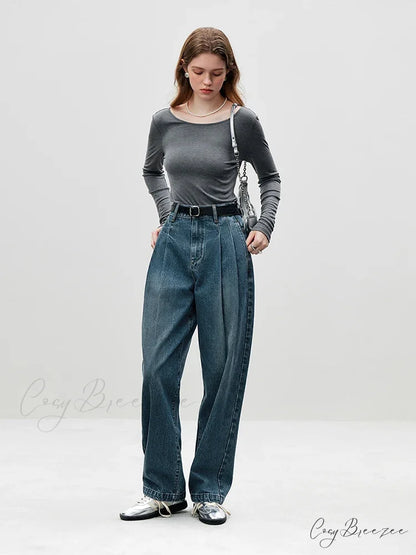 Big U-shaped Collar Slim Simple Basic Sweater GRAY / S swraters-241228