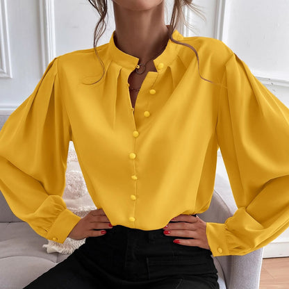 Blouse Button Bishop Up with Arm Detail