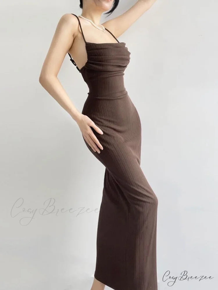 Black Backless Bodycon Dress