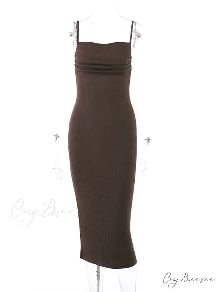 Black Backless Bodycon Dress M / Black