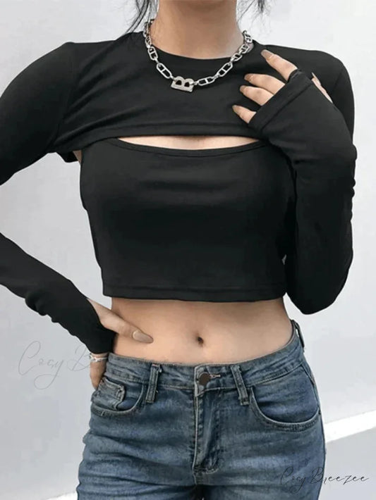 Black Cami Top & Modern Flare Leg Pants Set Black / S