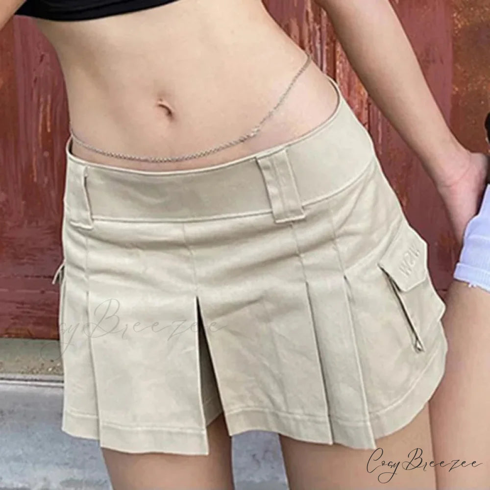 Black Pleated Tennis-Inspired Skirt skirts-250223