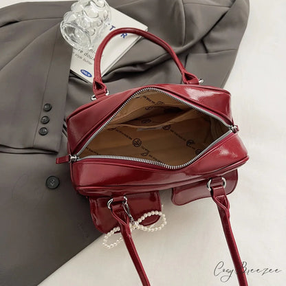 Black PU Leather Casual Bag shoulder-250126