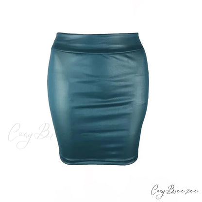 Black Slim Sexy Fashion High Waist Korean Chic Mini Skirt Blue / S