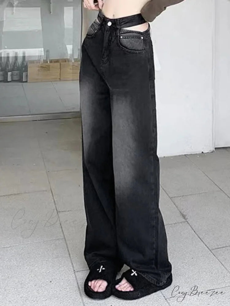 Black Stretch Graceful Flare Leg Pants
