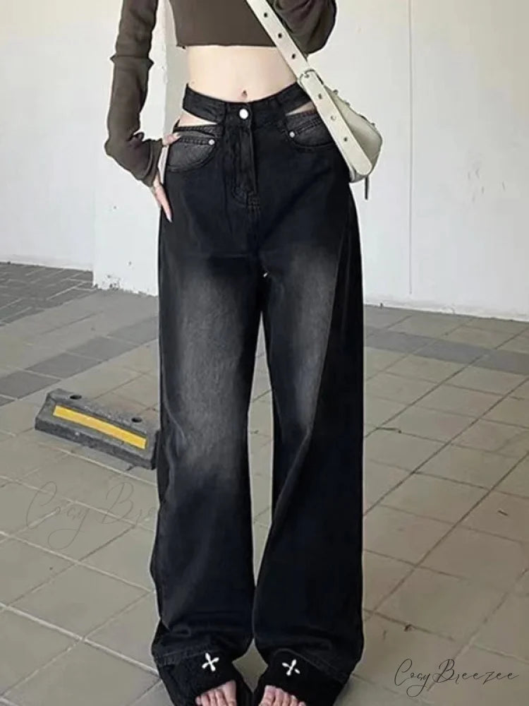 Black Stretch Graceful Flare Leg Pants Black / S