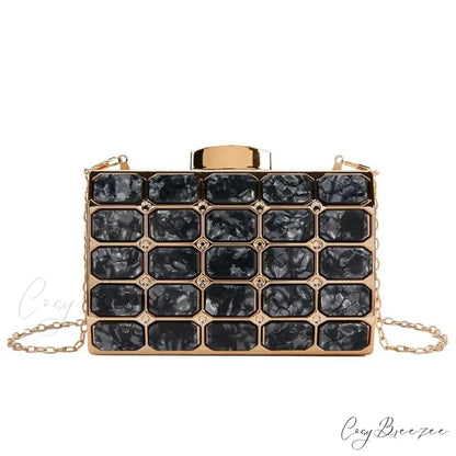 Block Designer Evening Clutch Black wristlet-250126