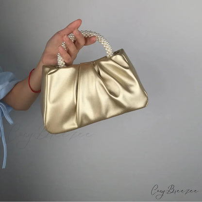 Blue Subaxillary Korean Fashion Shoulder Handbag Gold handbag-250126
