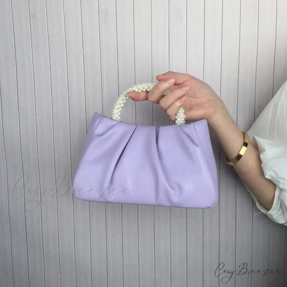Blue Subaxillary Korean Fashion Shoulder Handbag Purple handbag-250126