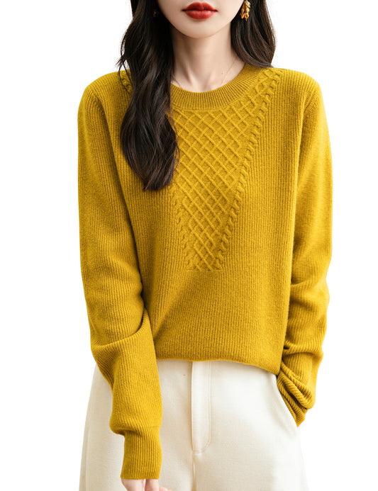 Cosybreezee - Belinda Woman Crewneck Long Sleeve Knit Sweater