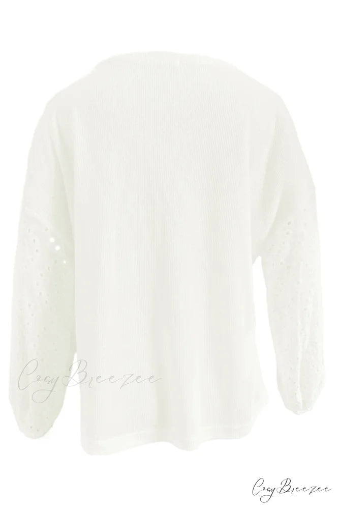 Boat with Openwork Dropped Blouse Neck Shoulders