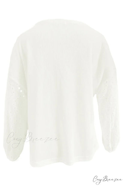 Boat with Openwork Dropped Blouse Neck Shoulders