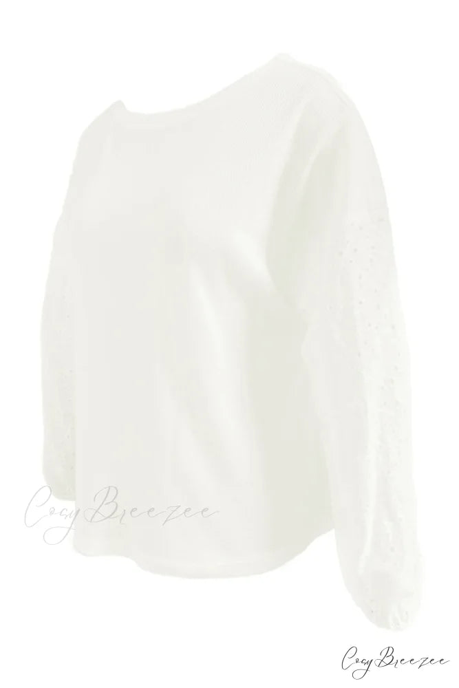 Boat with Openwork Dropped Blouse Neck Shoulders