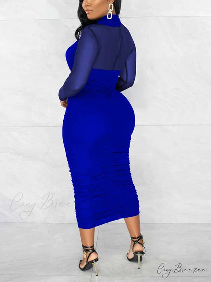 Bodycon Long Sleeve Trendy Ruffle Mini Dress