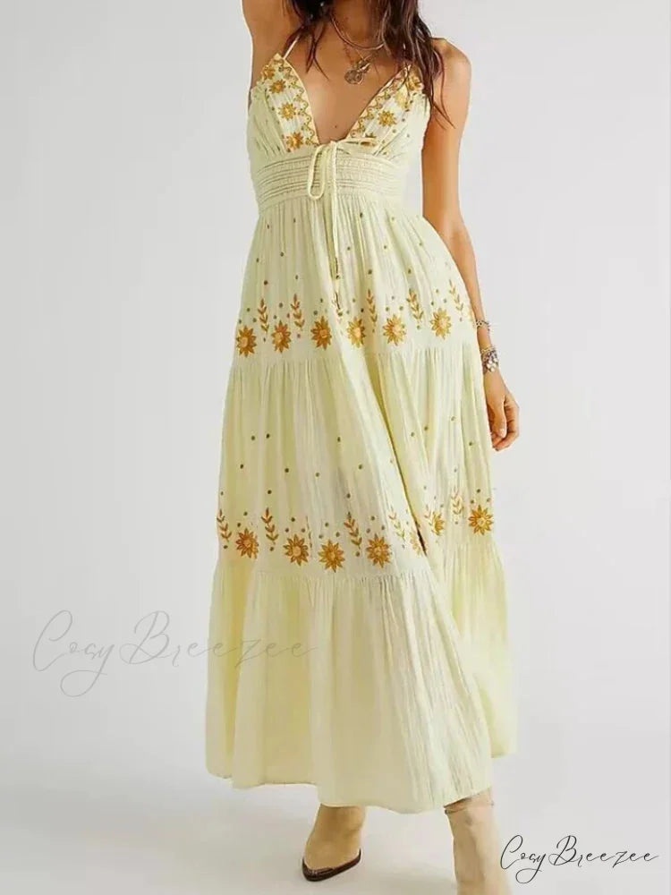 Bohemian Flower Birthday Beach Holiday Boho Dress