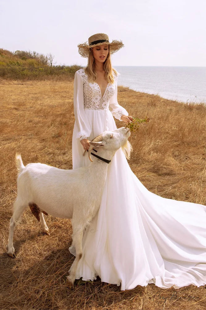 Bonaire Lace Graceful Chiffon Bridal Gown