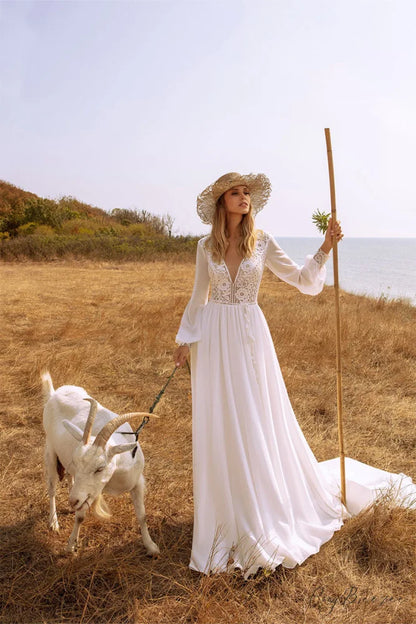 Bonaire Lace Graceful Chiffon Bridal Gown