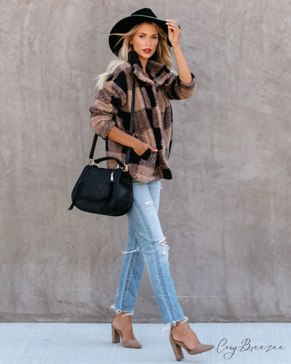 Bonfire Stories Plaid Jacket - Beige/Black