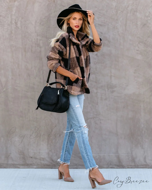 Bonfire Stories Plaid Jacket - Beige/Black