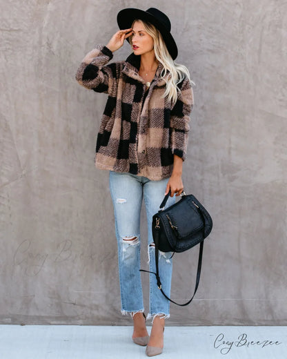 Bonfire Stories Plaid Jacket - Beige/Black