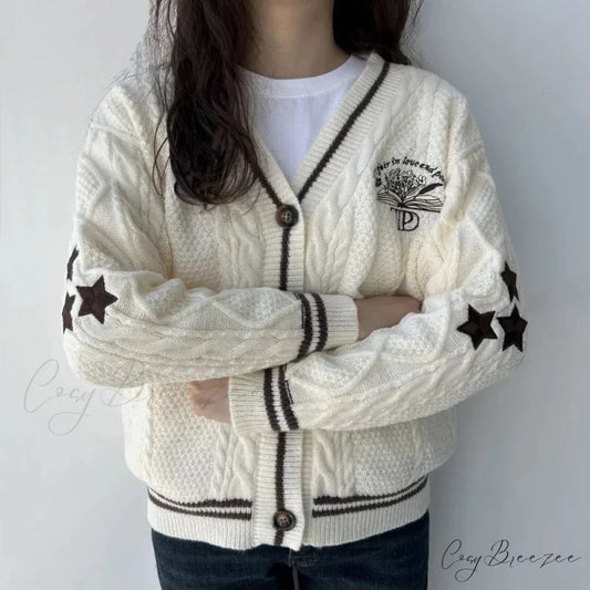 Book TTPD Embroidered V-neck Cardigan white / S cardigans-241228