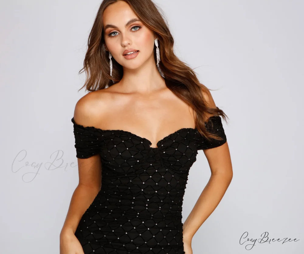 Born To Glow Charming Glitter Ruffled Mini Dress