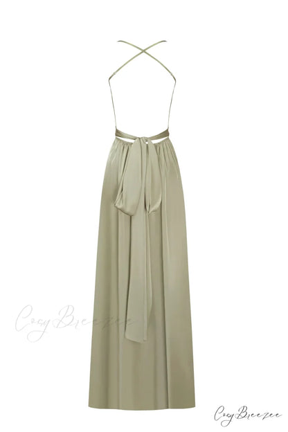 Boudoir Olive Stylish Silk Slip Dress S / Olive