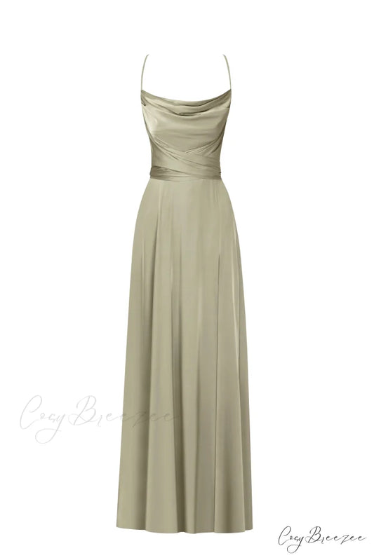 Boudoir Olive Stylish Silk Slip Dress XXS / Olive
