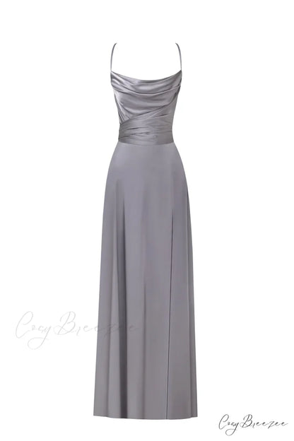 Boudoir Silver Stylish Silk Slip Dress XXS / Silver