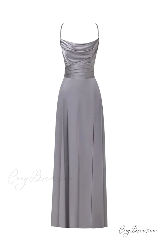Boudoir Silver Stylish Silk Slip Dress XXS / Silver
