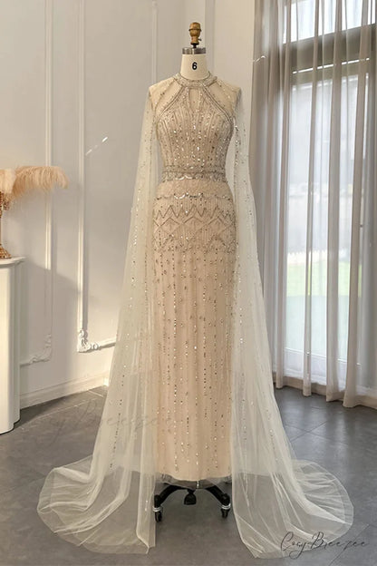 Bound for Romance Trendy Beaded Maxi Dress Beige / 2